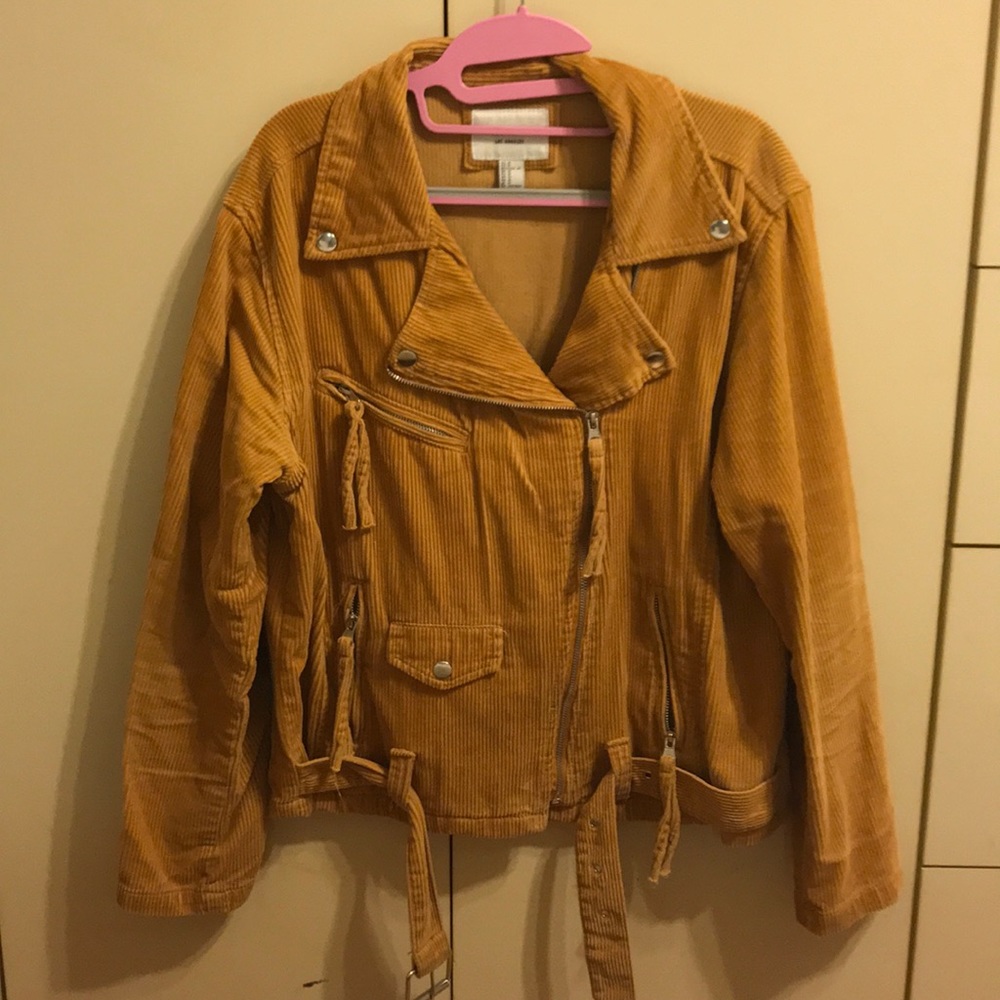 Mustard Corduroy Moto Jacket